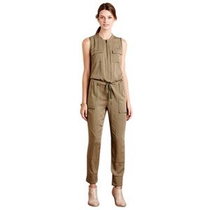 Anthro Elevenses Army Green Utility Jumpsuit